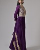 Chinnon Violet Hand Embroidered Gown with Dupatta